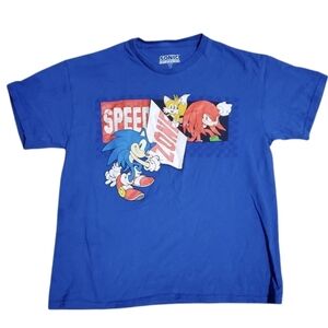 Sonic The Hedgehog Boys Speed Zone Cotton Tee Shirt Large L